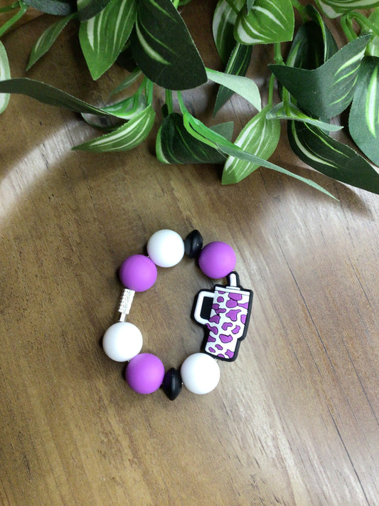 Purple tumbler cup charm