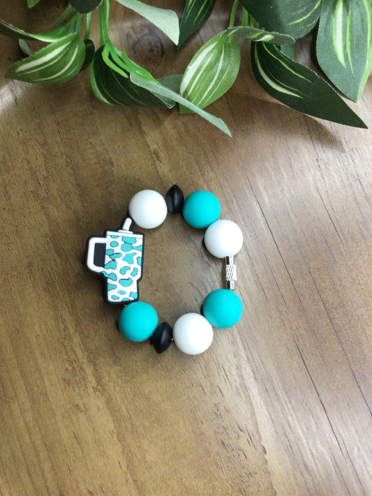 Teal tumbler cup charm