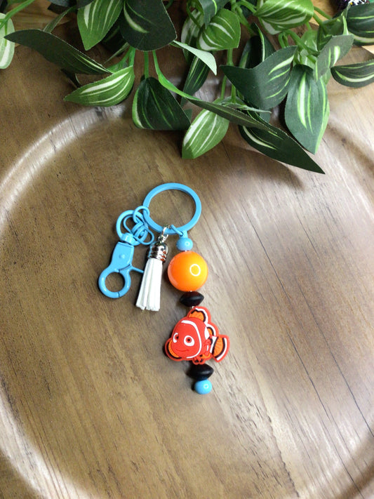Beaded fish keychain