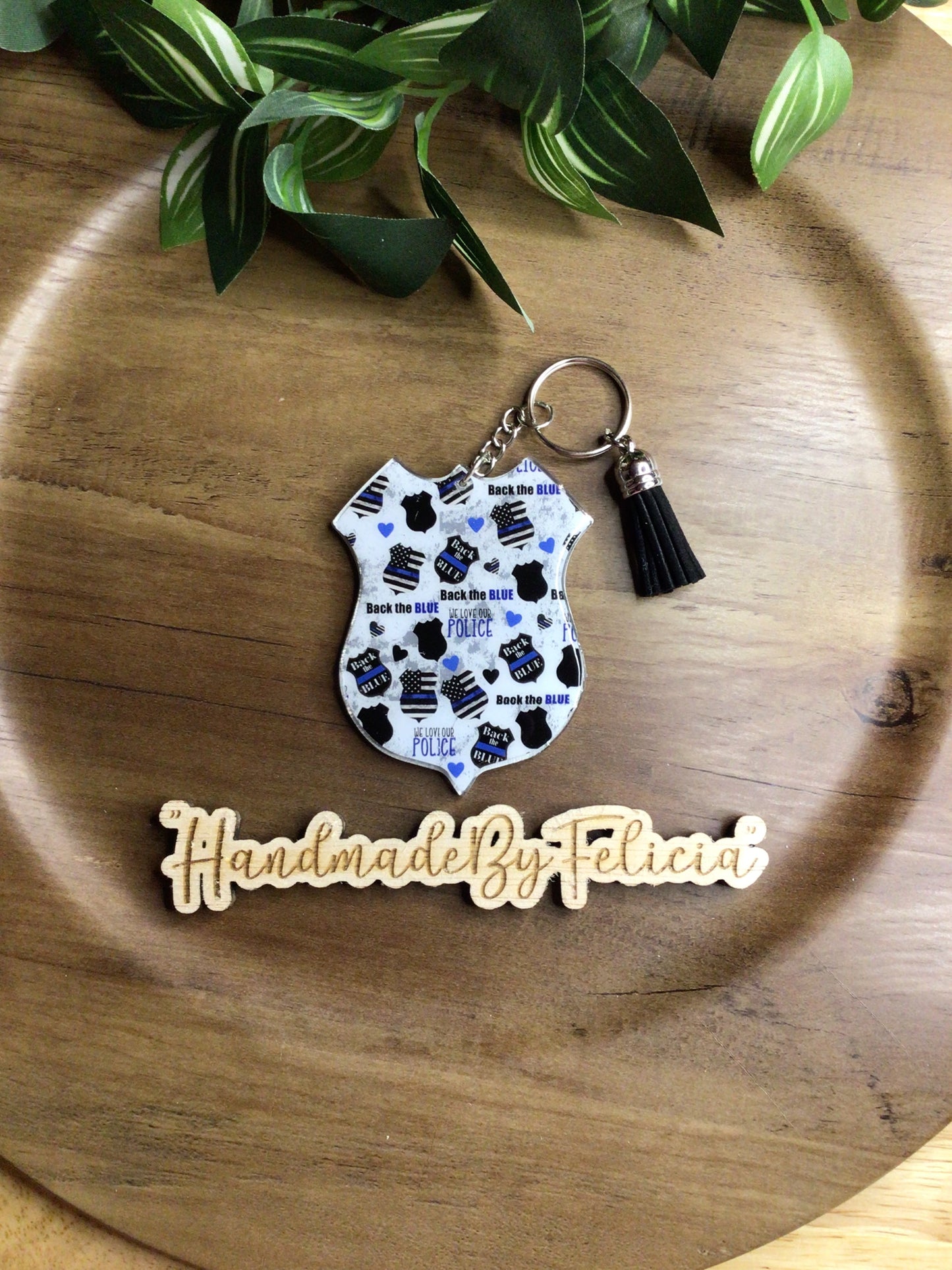 Police badge keychain acrylic