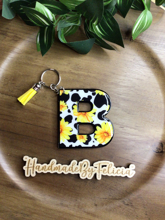 Acrylic keychain initial B