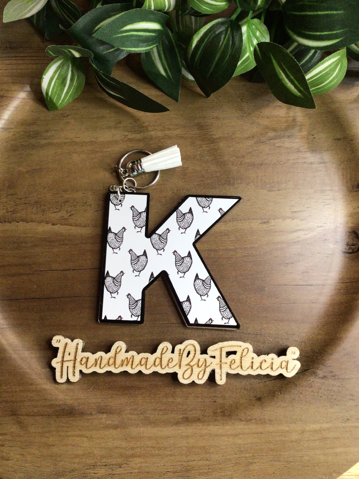 Initial “K” acrylic keychain