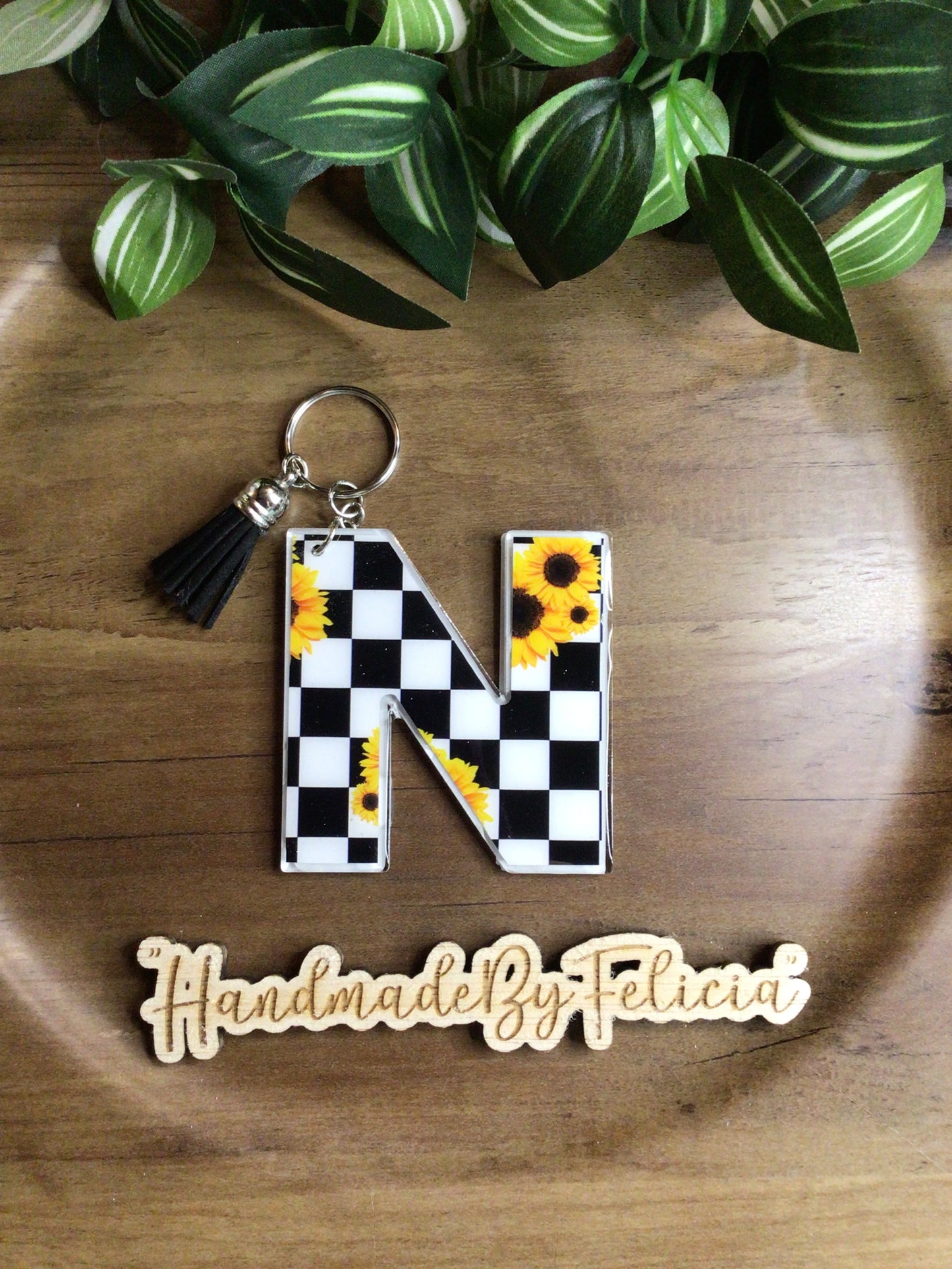 Initial “N” acrylic keychain