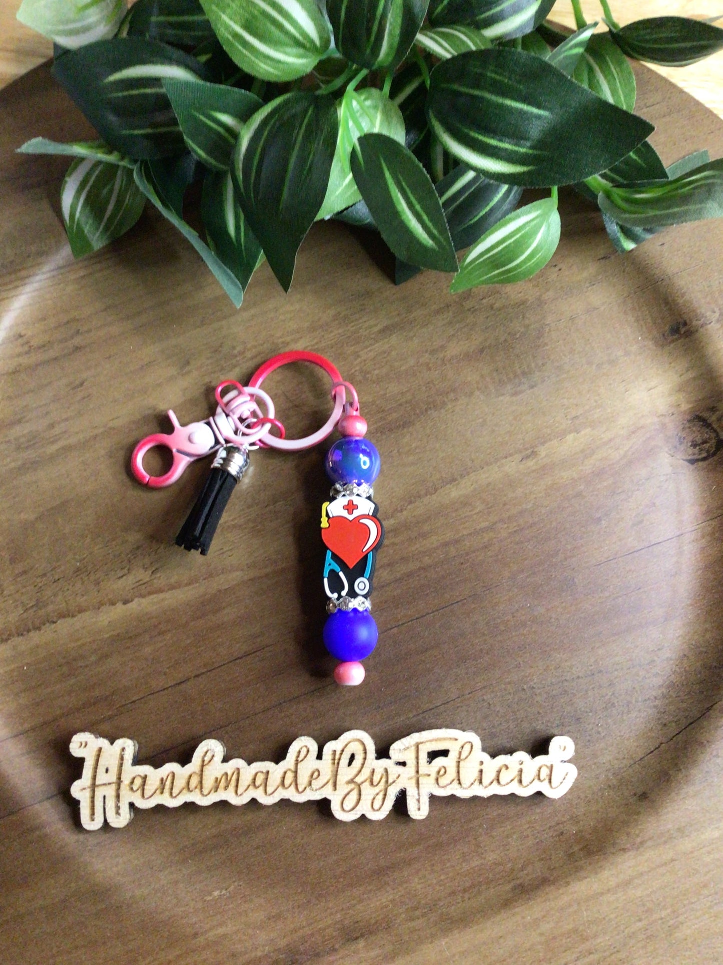 Nurse heart keychain