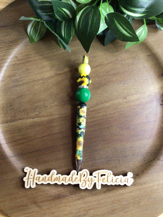 Sunflower beaded pen