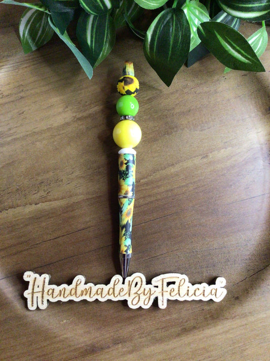 Sunflower pen beads