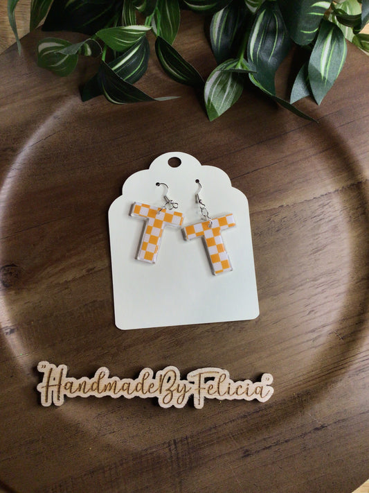 Letter T acrylic earrings