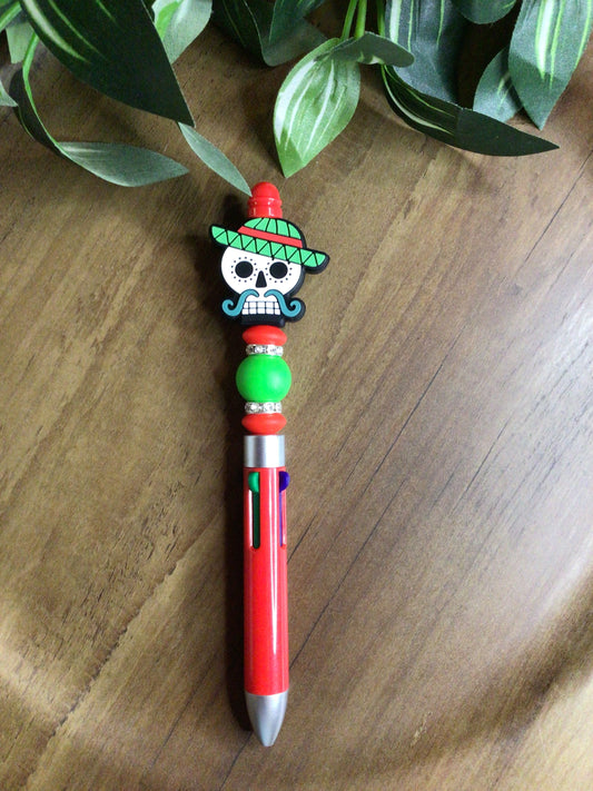 Senior skull multi click pen