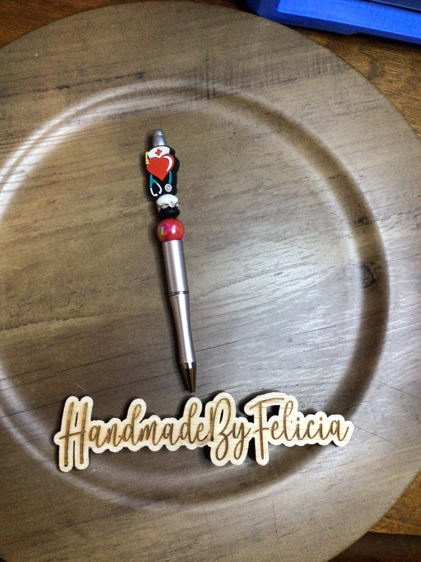 Nurse heart pen silver