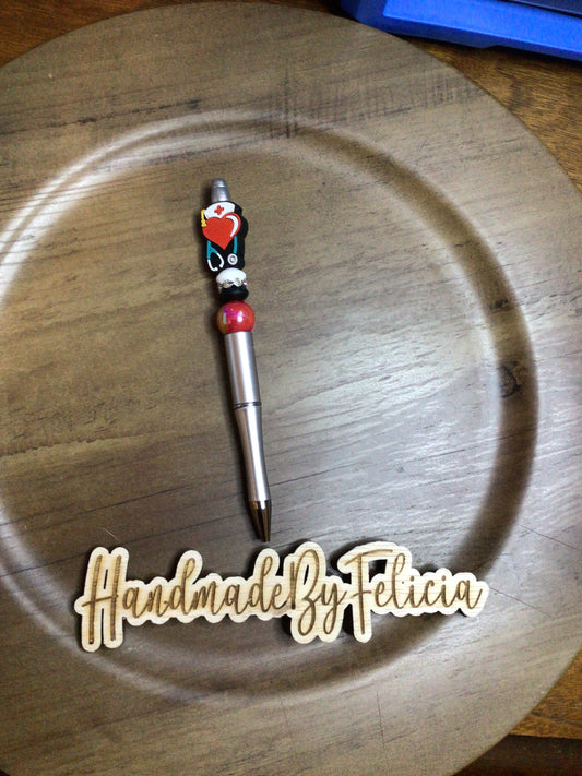 Nurse heart pen silver