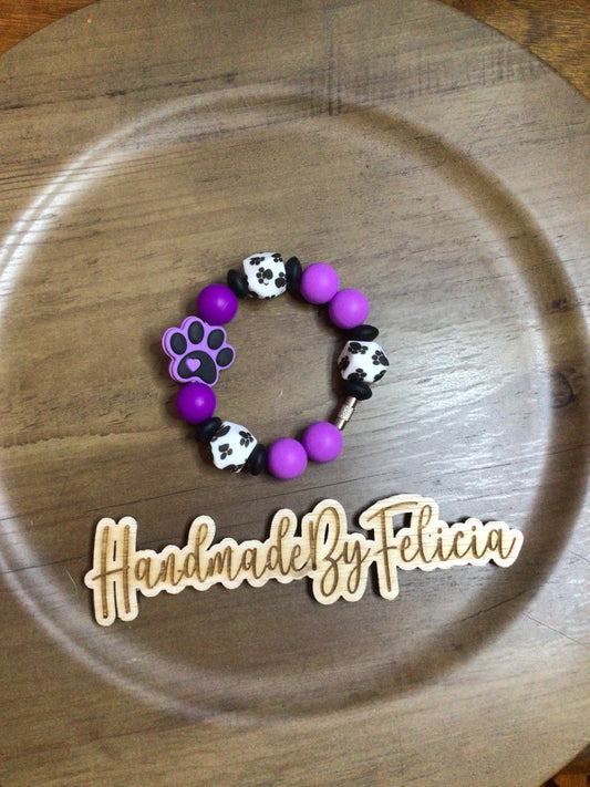 Purple paw cup charm