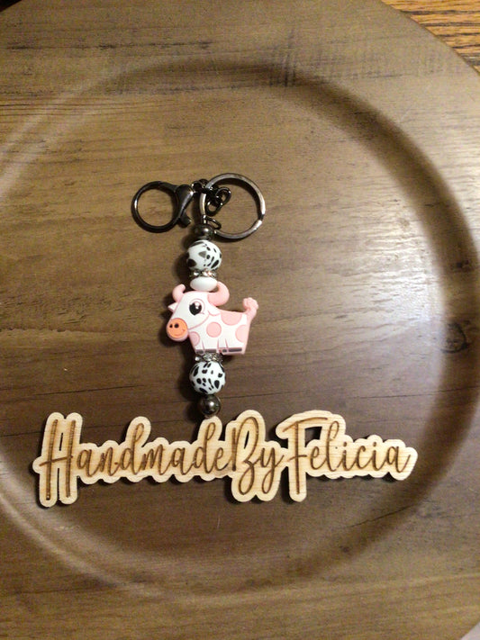 Cow keychain