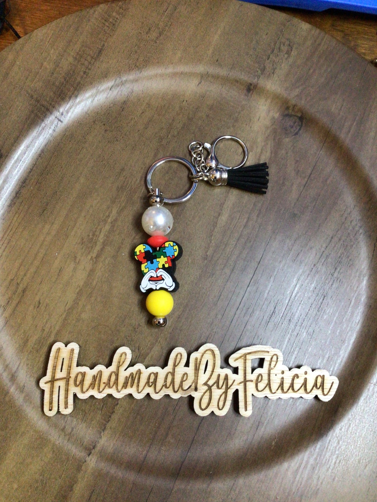 Autism mouse keychain