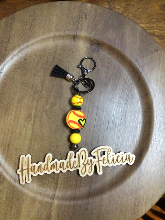 Softball keychain
