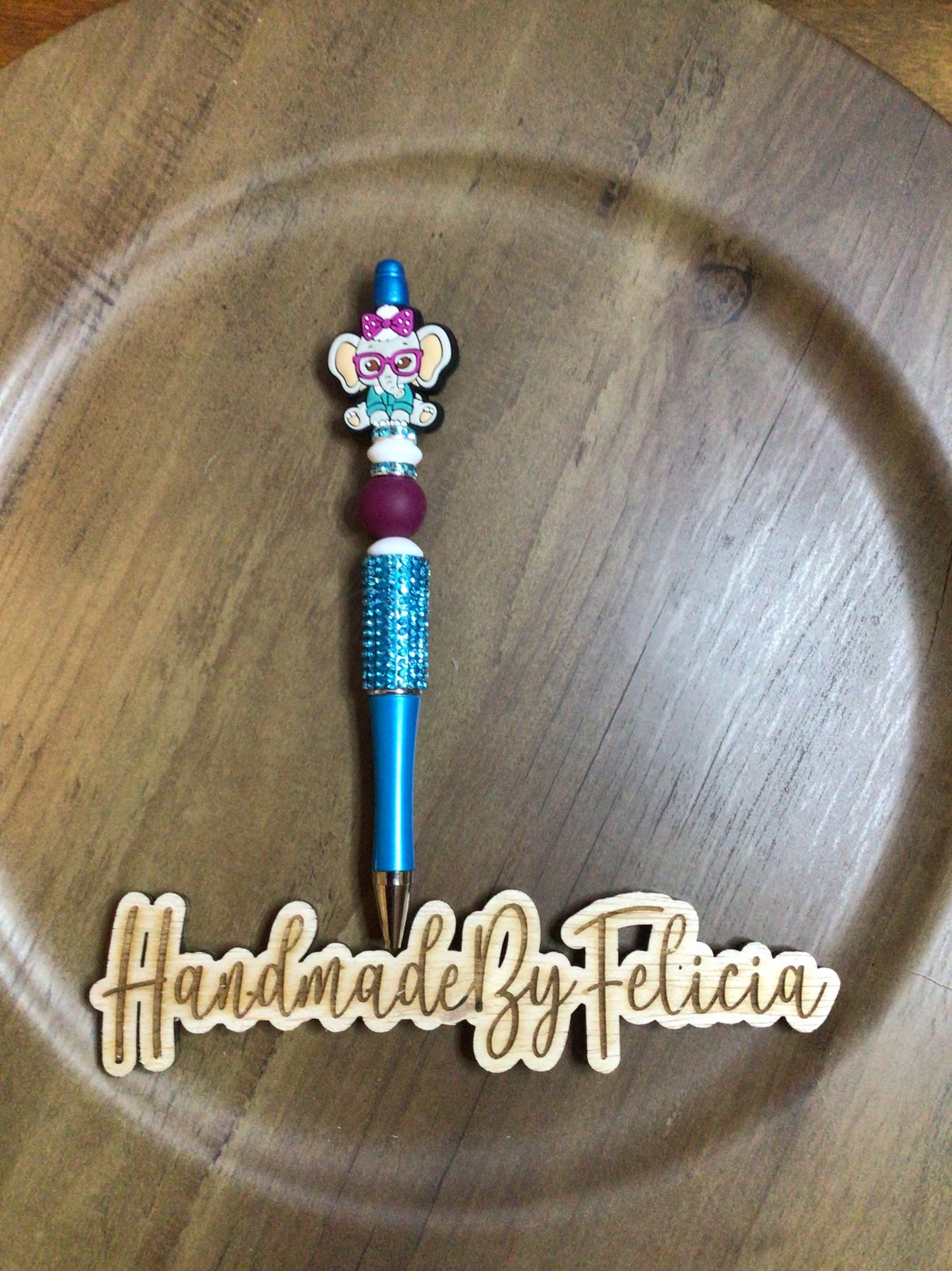 Elephant pen teal purple