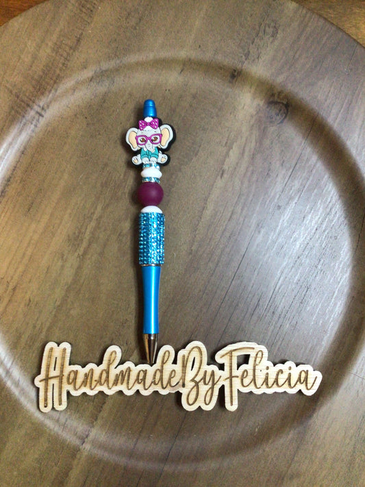 Elephant pen teal purple