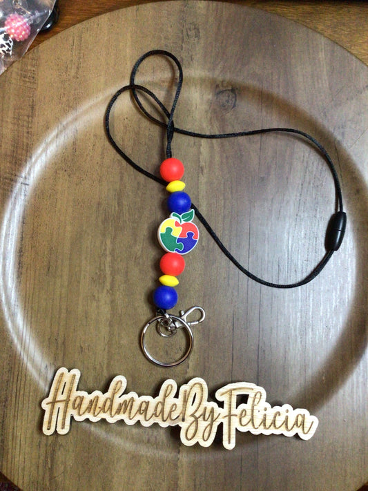 Autism apple lanyard