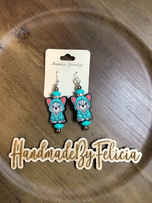 Frenchie turquoise earrings