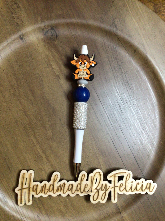 Don’t touch my pen white bling