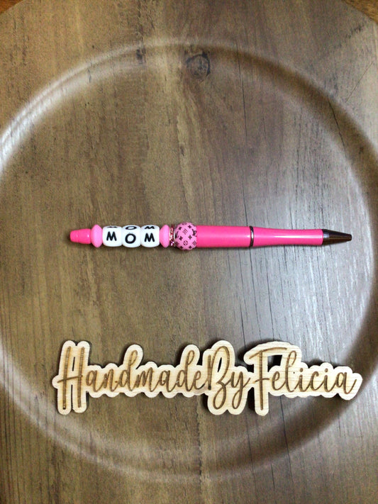 Mom initial pen pink