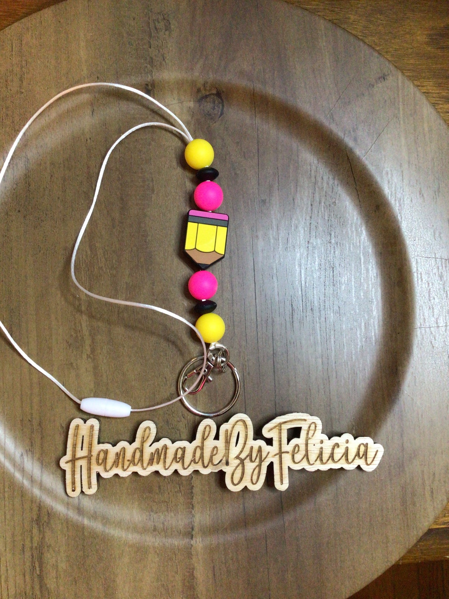 Pencil teacher lanyard short