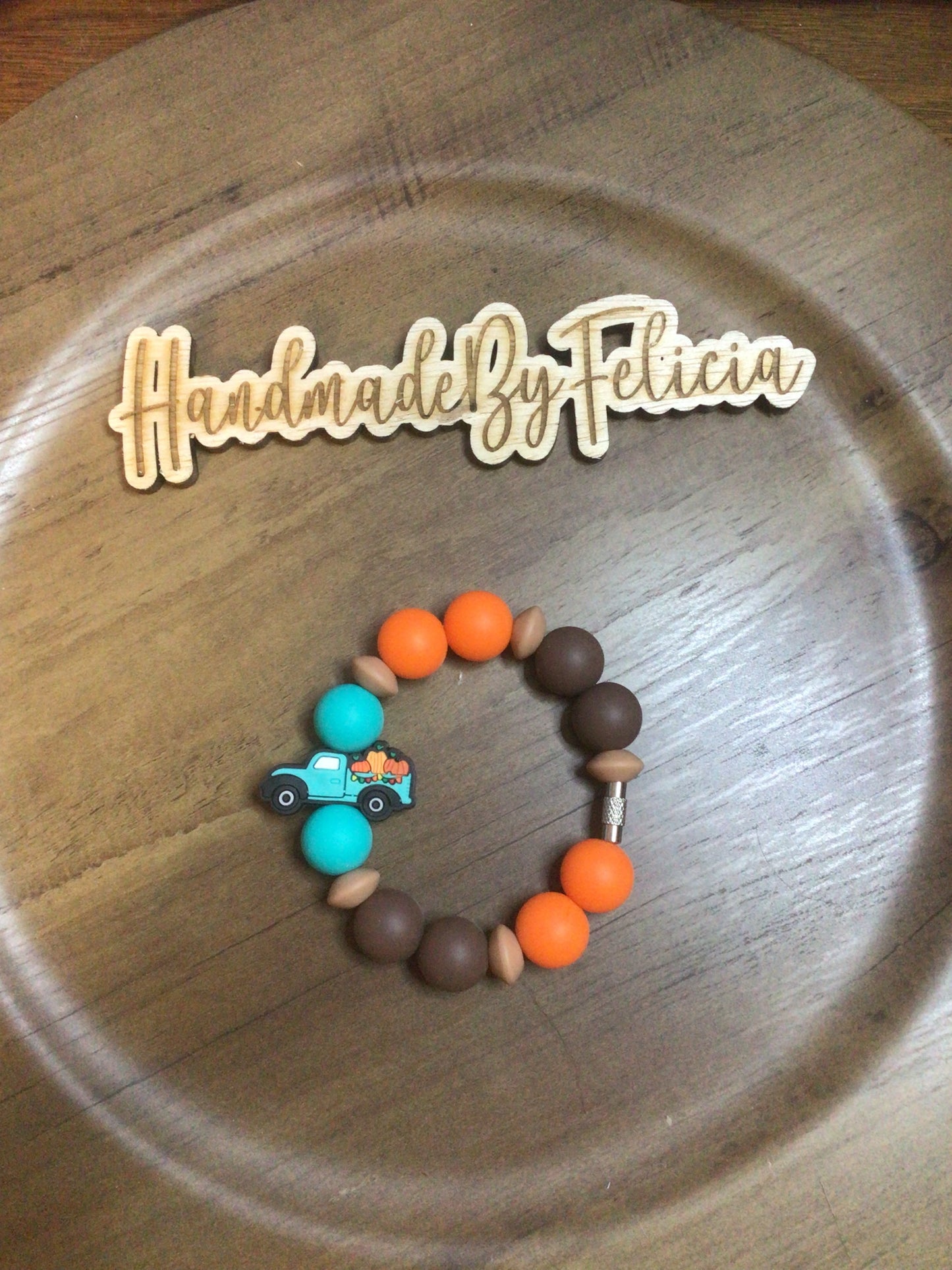 Teal truck cup charm