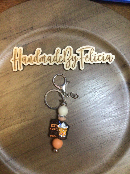 Iced coffee keychain