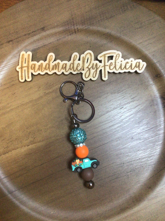 Teal truck keychain