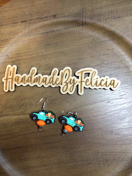 Turquoise fall truck earrings