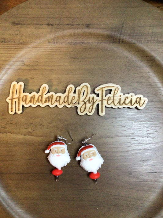 Santa 3d red earrings