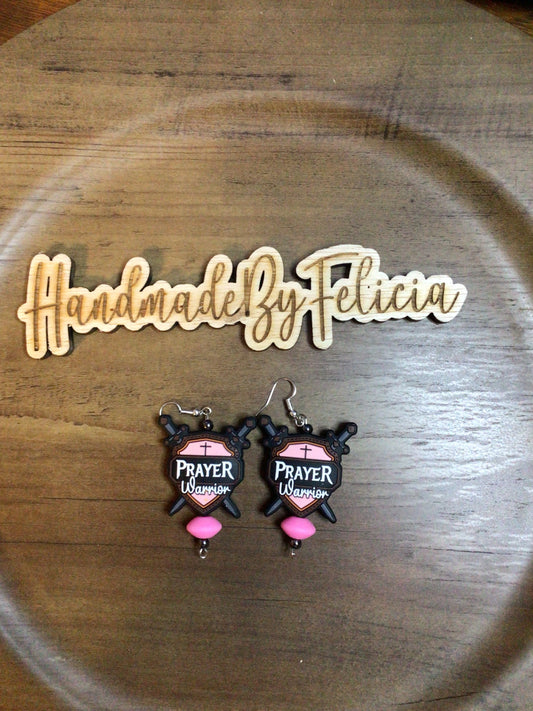 Pink Prayer Warrior earrings