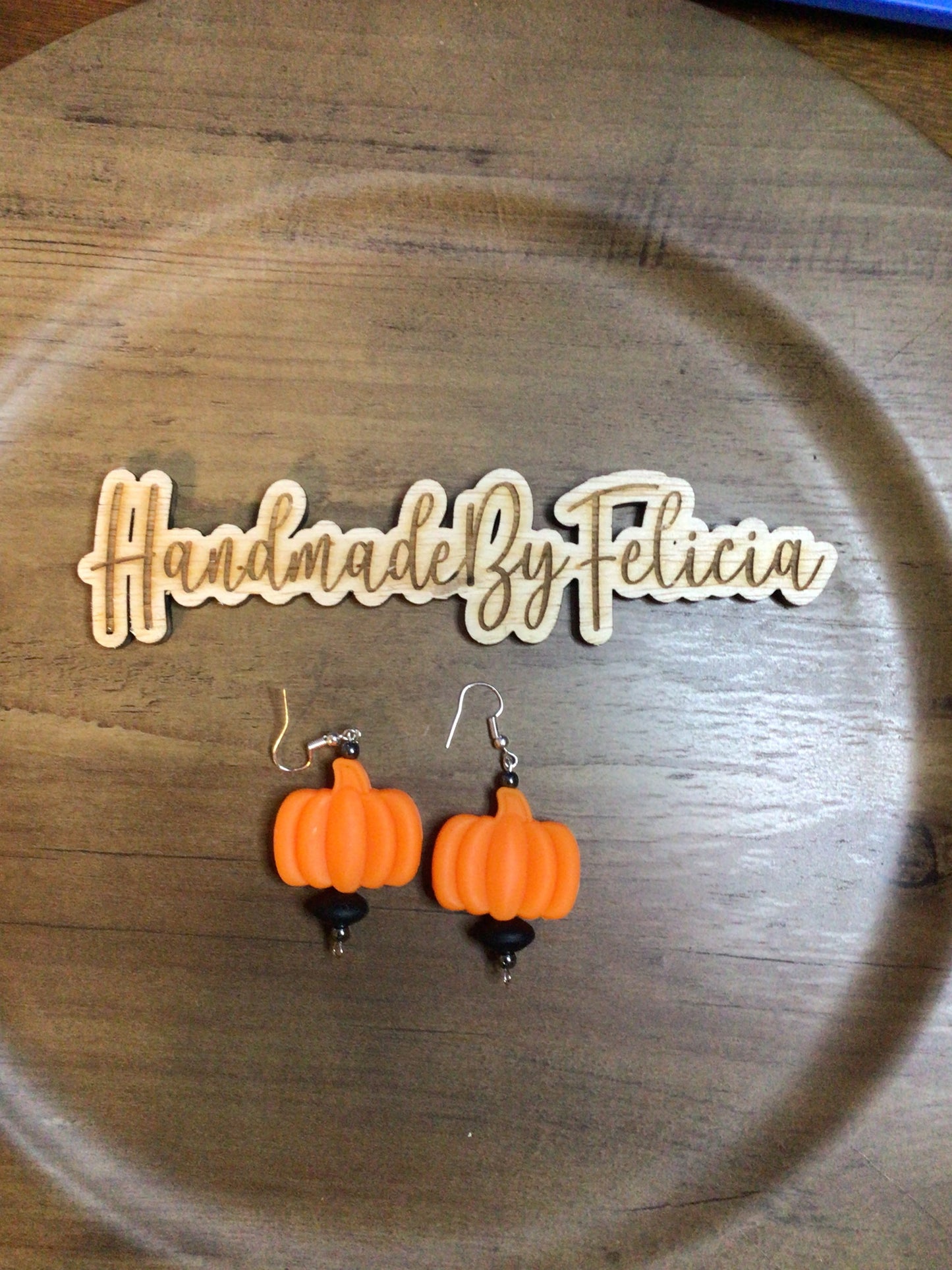 Orange pumpkin earrings