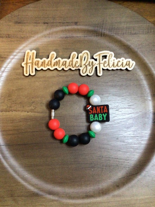 Santa baby cup charm or bracelet black