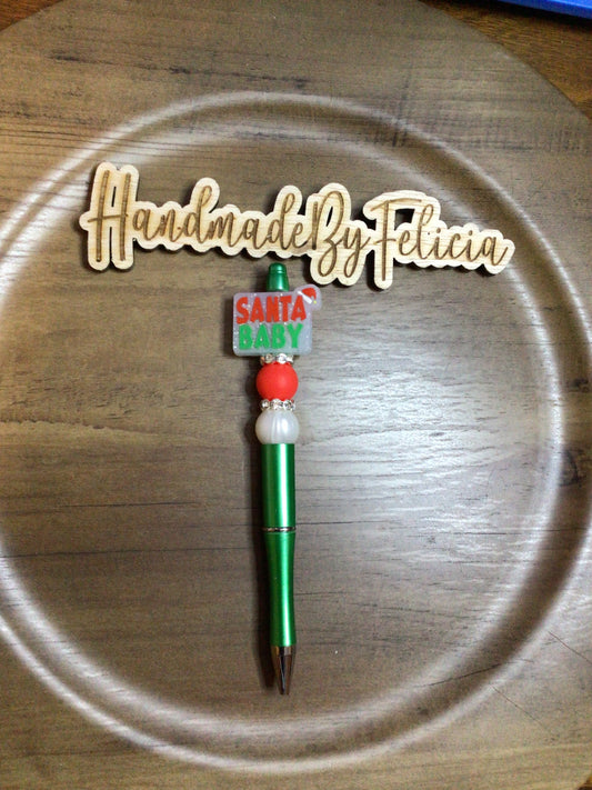 Santa baby green pen