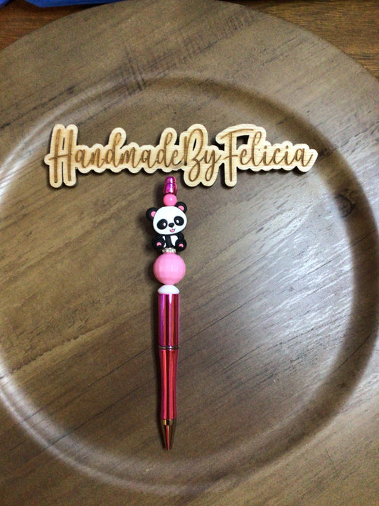 Panda shiny pink pen