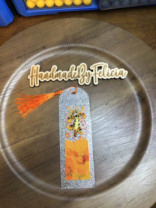 Cat orange bookmark